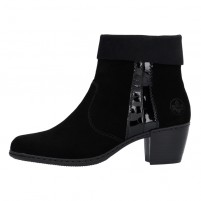 Botine piele intoarsa dama negru Rieker iarna Y2152-00-Negru