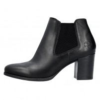 Botine piele naturala dama negru Rieker iarna 50194-00-Negru