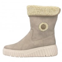 Cizme dama bej Rieker iarna imblanite N2554-60-Bej