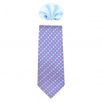 Cravata barbati cu batista albastru Gama CRVT-GM-0029-Albastru