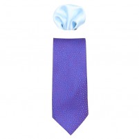 Cravata barbati cu batista albastru mov Gama CRVT-GM-0056-Albastru-Mov