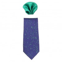 Cravata barbati cu batista bleumarin verde Gama CRVT-GM-0039-Bleumarin-Verde