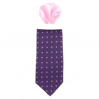 Cravata barbati cu batista mov roz Gama CRVT-GM-0026-Mov-Roz