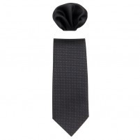 Cravata barbati cu batista negru Gama CRVT-GM-0044-Negru