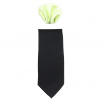 Cravata barbati cu batista negru verde Gama CRVT-GM-0003-Negru-Verde