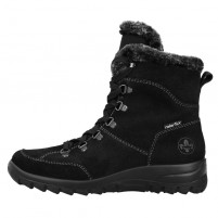Ghete piele intoarsa dama negru Rieker iarna imblanite impermeabil L7145-00-Negru