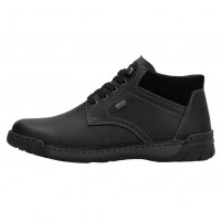 Ghete piele naturala barbati negru Rieker iarna imblanite impermeabil B0309-00-Negru