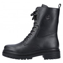 Ghete piele naturala dama negru Rieker iarna imblanite Y3115-00-Negru