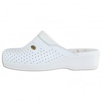 Saboti piele naturala alb Scholl medicinali F20002-1065-370-Clog-Back-Guard-White