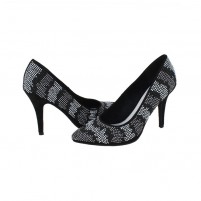 Pantofi dama negru multicolor Marco Tozzi toc inalt 2-22436-26-098-Black-Comb