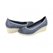Pantofi piele naturala dama albastru Marco Tozzi toc mediu 2-22427-26-812-Denim-Antic
