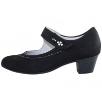 Pantofi piele naturala dama negru Waldlaufer toc mic medicinal 358307-162-001-Hilaria