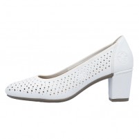 Pantofi dama alb Rieker toc mediu 41057-80-Alb