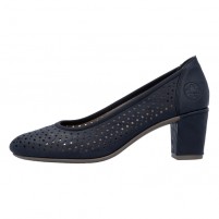 Pantofi dama albastru Rieker toc mediu 41057-14-Albastru