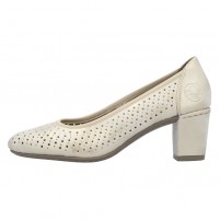 Pantofi dama bej Rieker toc mediu 41057-60-Bej