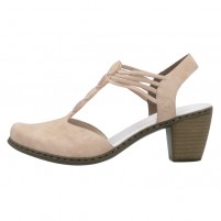 Pantofi dama roz Rieker toc mediu 40901-31-Roz