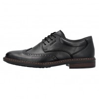 Pantofi eleganti piele naturala barbati negru Rieker relax confort 17620-00-Negru