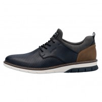 Pantofi piele naturala barbati albastru maro Rieker relax confort 14450-15-Albastru-Maro