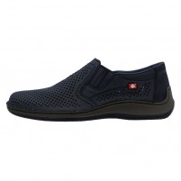 Pantofi piele naturala barbati albastru Rieker relax confort 05297-14-Albastru
