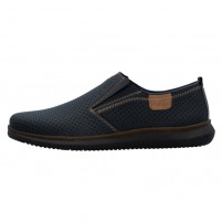 Pantofi piele naturala barbati albastru Rieker relax confort 10452-14-Albastru