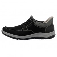 Pantofi piele naturala barbati negru Rieker relax confort 03656-00-Negru