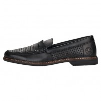Pantofi piele naturala barbati negru Rieker relax confort 13470-00-Negru