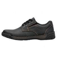 Pantofi piele naturala barbati negru Rieker relax confort B0306-00-Negru