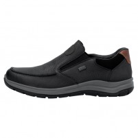 Pantofi piele naturala barbati negru Rieker relax confort impermeabil 03651-00-Negru