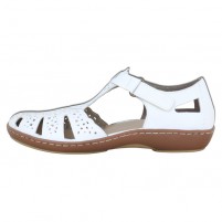 Pantofi piele naturala dama alb Rieker relax confort 45885-80-Alb