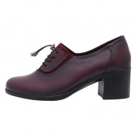 Pantofi piele naturala dama bordo Nicolis toc mediu 124494-Bordo