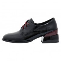Pantofi piele naturala dama negru bordo Epica toc mediu HMY1188-05B-W381D-01-L-Negru-Bordo