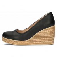 Pantofi piele naturala dama negru Filippo toc mediu DP3521-23-BK-Negru