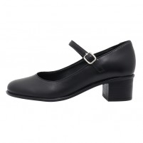 Pantofi piele naturala dama negru Nicolis toc mic 123409-Negru