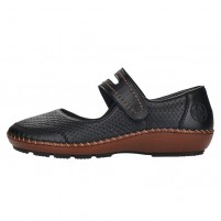 Pantofi piele naturala dama negru Rieker relax confort 44871-00-Negru