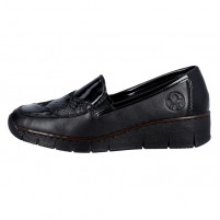 Pantofi piele naturala dama negru Rieker relax confort 53785-00-Negru