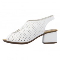 Sandale dama alb Rieker toc mediu 64656-80-Alb