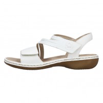 Sandale piele naturala dama alb Rieker relax confort 65964-80-Alb