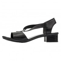Sandale piele naturala dama negru Rieker toc mic 62662-01-Negru