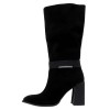 Cizme piele intoarsa dama - negru, Epica - iarna - HMHM50012B-01-I-Negru