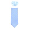 Cravata barbati cu batista - albastru, cu flori, Gama - CRVT-GM-0032-Albastru