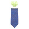 Cravata barbati cu batista - albastru, verde, cu flori, Gama - CRVT-GM-0055-Albastru-Verde