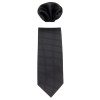 Cravata barbati cu batista - negru, Gama - CRVT-GM-0044-Negru