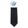 Cravata barbati cu batista - negru, gri, Gama - CRVT-GM-0007-Negru-Gri