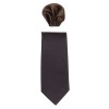 Cravata barbati cu batista - negru, maro, Gama - CRVT-GM-0012-Negru-Maro