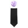 Cravata barbati cu batista - negru, mov, Gama - CRVT-GM-0051-Negru-Mov