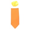 Cravata barbati cu batista - portocaliu, galben, Gama - CRVT-GM-0027-Portocaliu-Galben