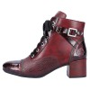 Ghete piele naturala dama - bordo, Rieker - iarna, imblanite - 70201-35-Bordo