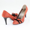 Pantofi piele intoarsa dama - coral, Nike Invest - toc inalt - M423-CRZ-B