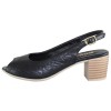 Pantofi piele naturala dama - negru, Dogati shoes - toc mic - 669-01-Negru