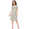 Rochie dama de zi casual - multicolor, cu flori, Viada – midi, bumbac - R-669-5049-CRM